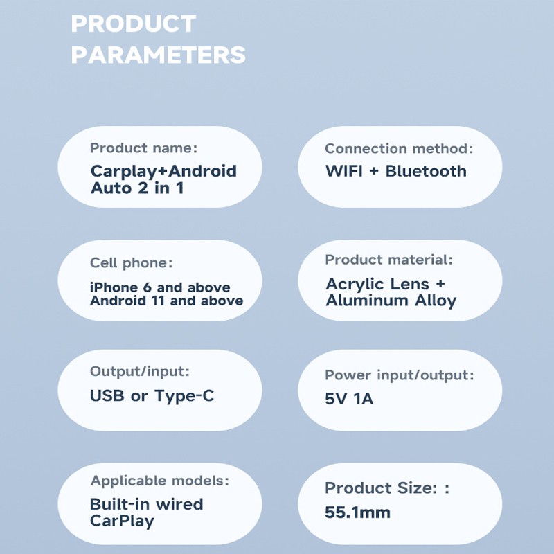 2025 Upgrade Wireless CarPlay Adapter USB for iOS 10 /Android 11