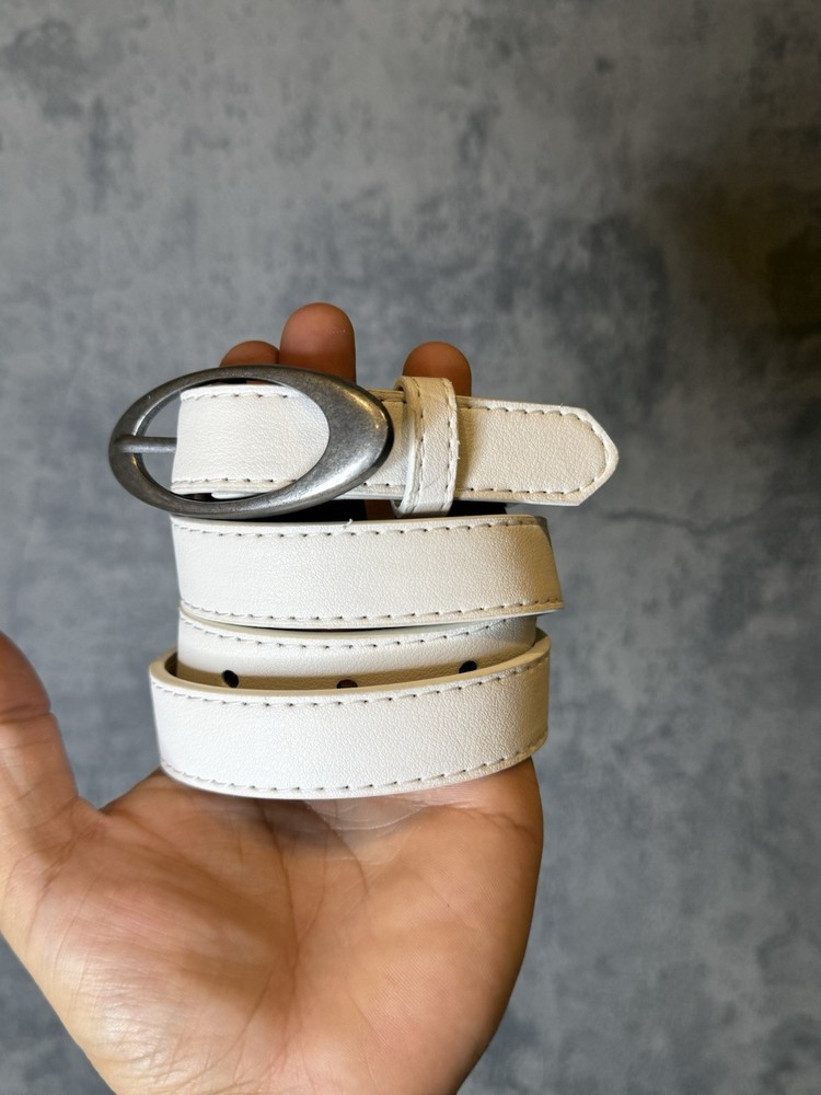 Oakley Belt White Leather 40in Long