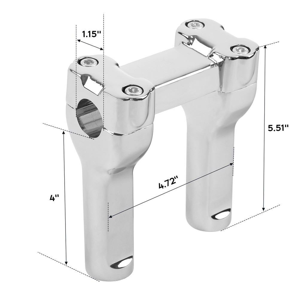 Chrome 4 " Handlebar Risers Fit For Harley-Davidson 1" Bar Dyna Heritage Softail