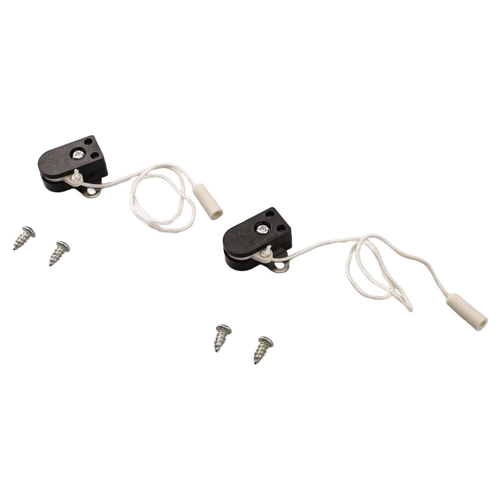 2PCS Pull Switch with Cord for Lighting Control 2A 250V Compact Design