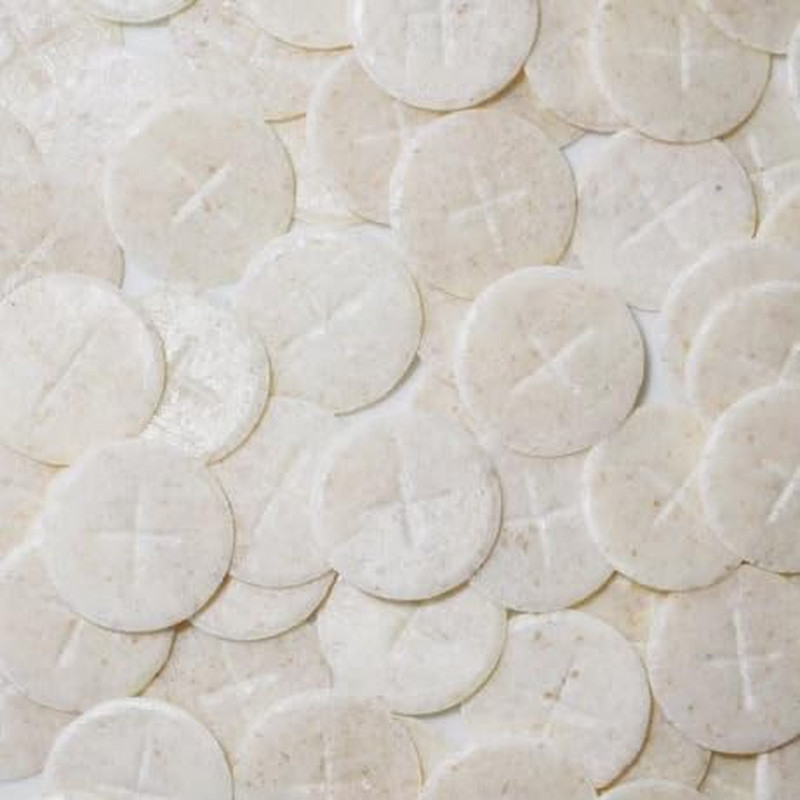 Altar Bread 1 3/8 White Cross Design 100 Communion Hosts