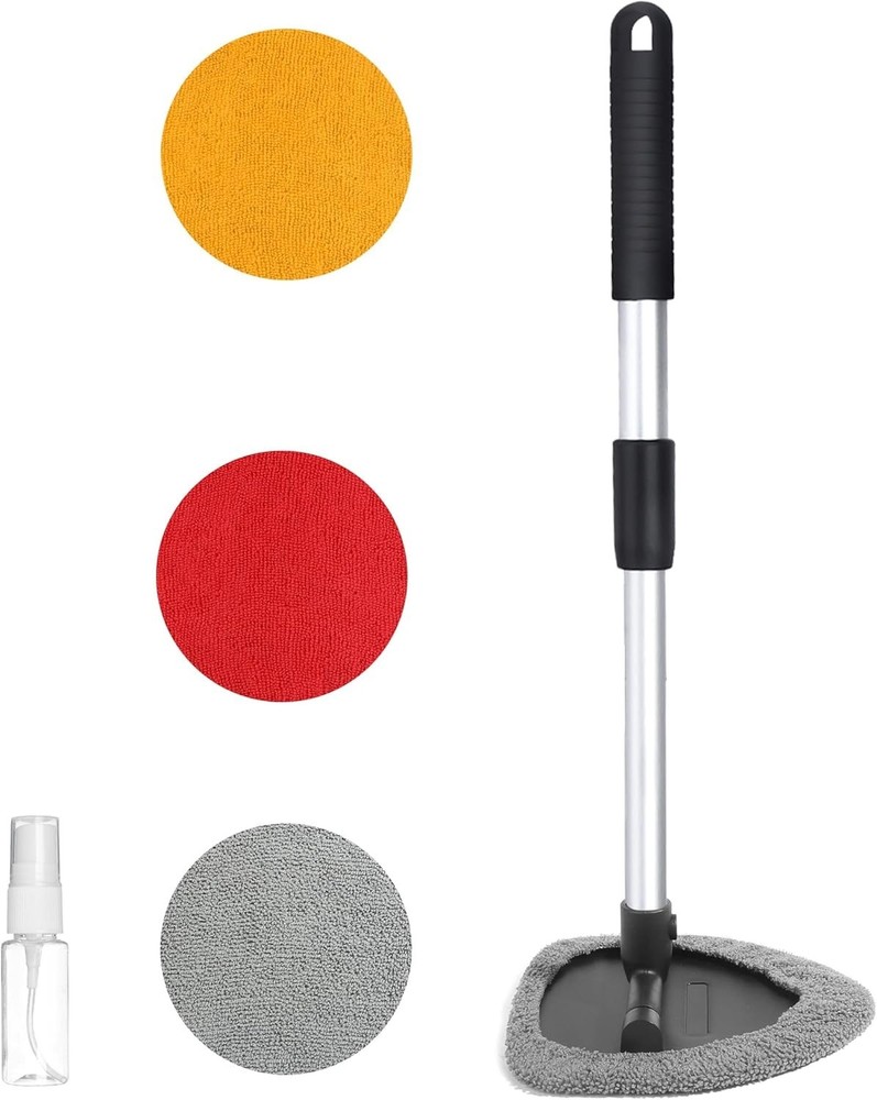 Car Window Cleaner Kit Windshield Cleaner Microfiber Brush Extendable Handle