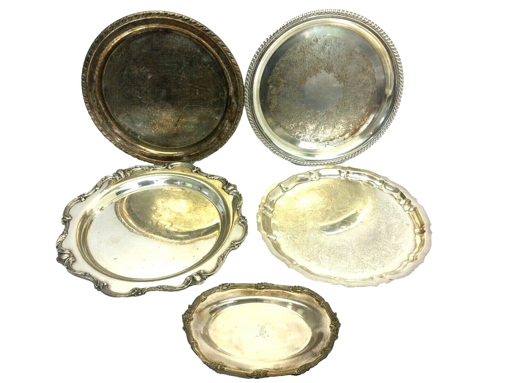 Mixed Vintage Silverplate Lot - Plates & Platters, EPC 930, Gorham IS, GM Rogers