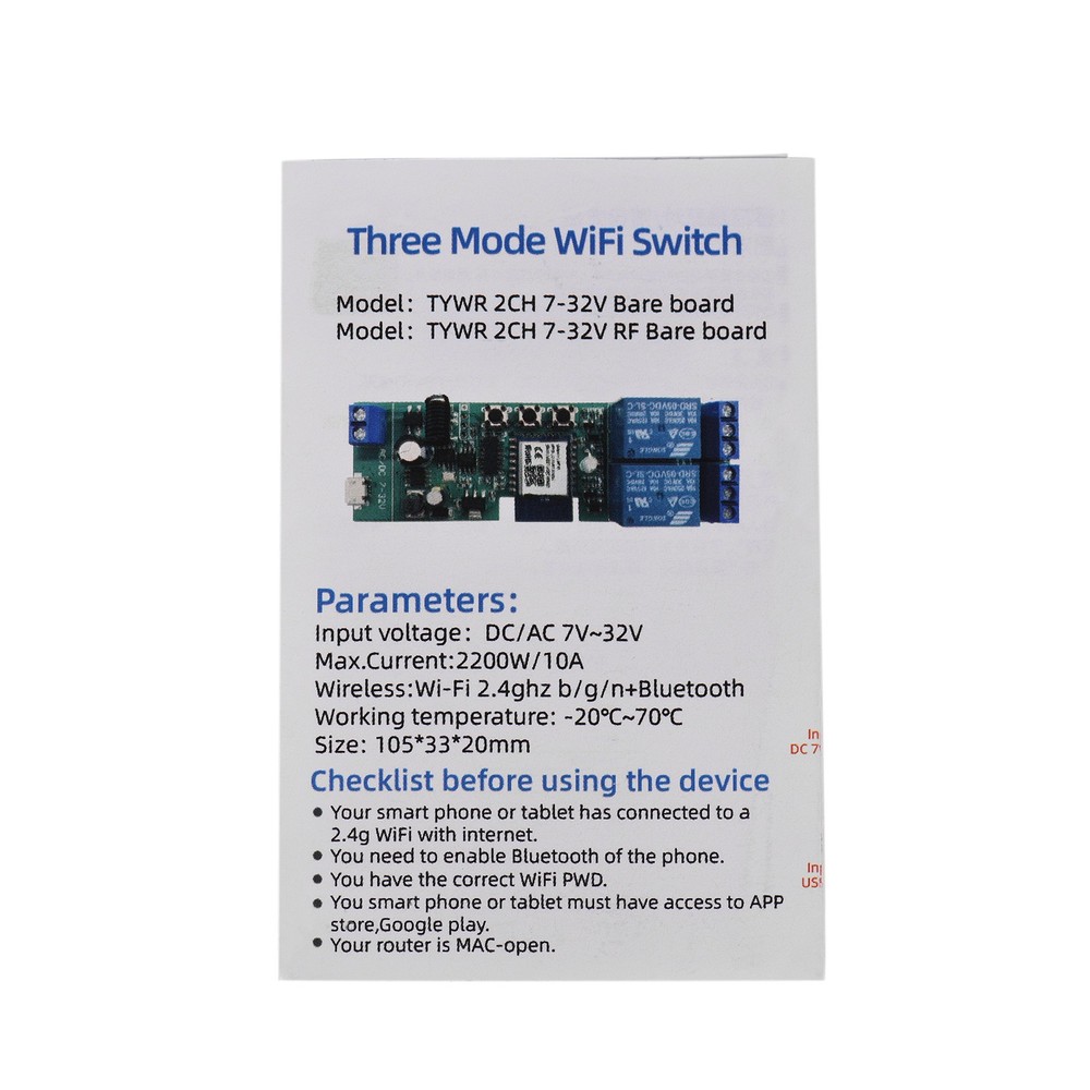 1 Pack Smart Wifi Switch Module Remote Control For Home ZTDC