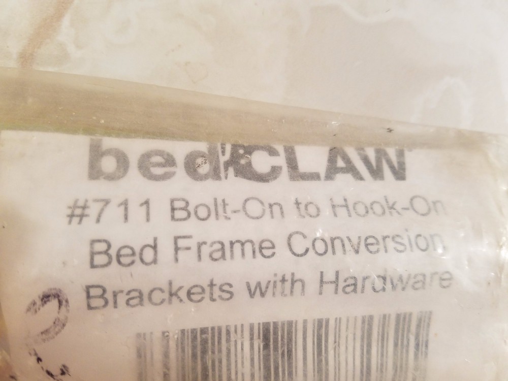 Bed Claw #711 Bolt-On to Hook-On Bed Frame Conversion Brackets with Hardware