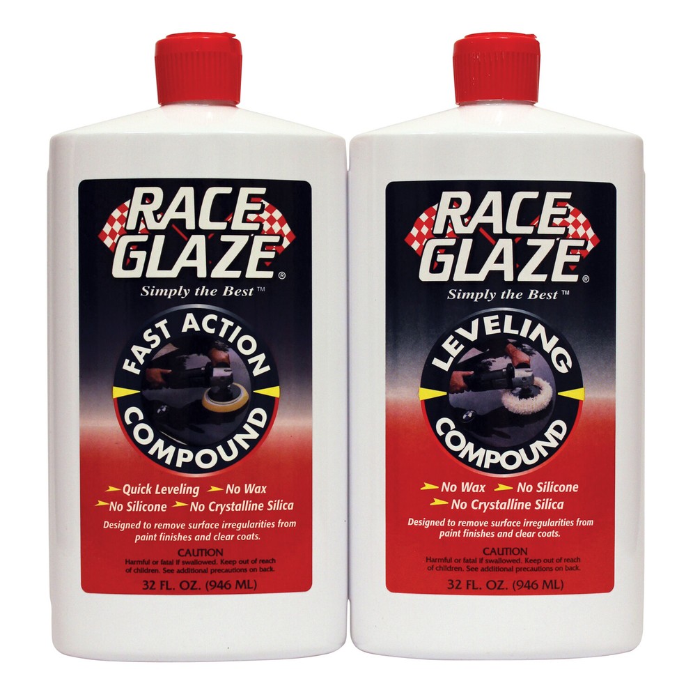 Race Glaze Leveling Compound 32oz & Fast Action Compound 32oz
