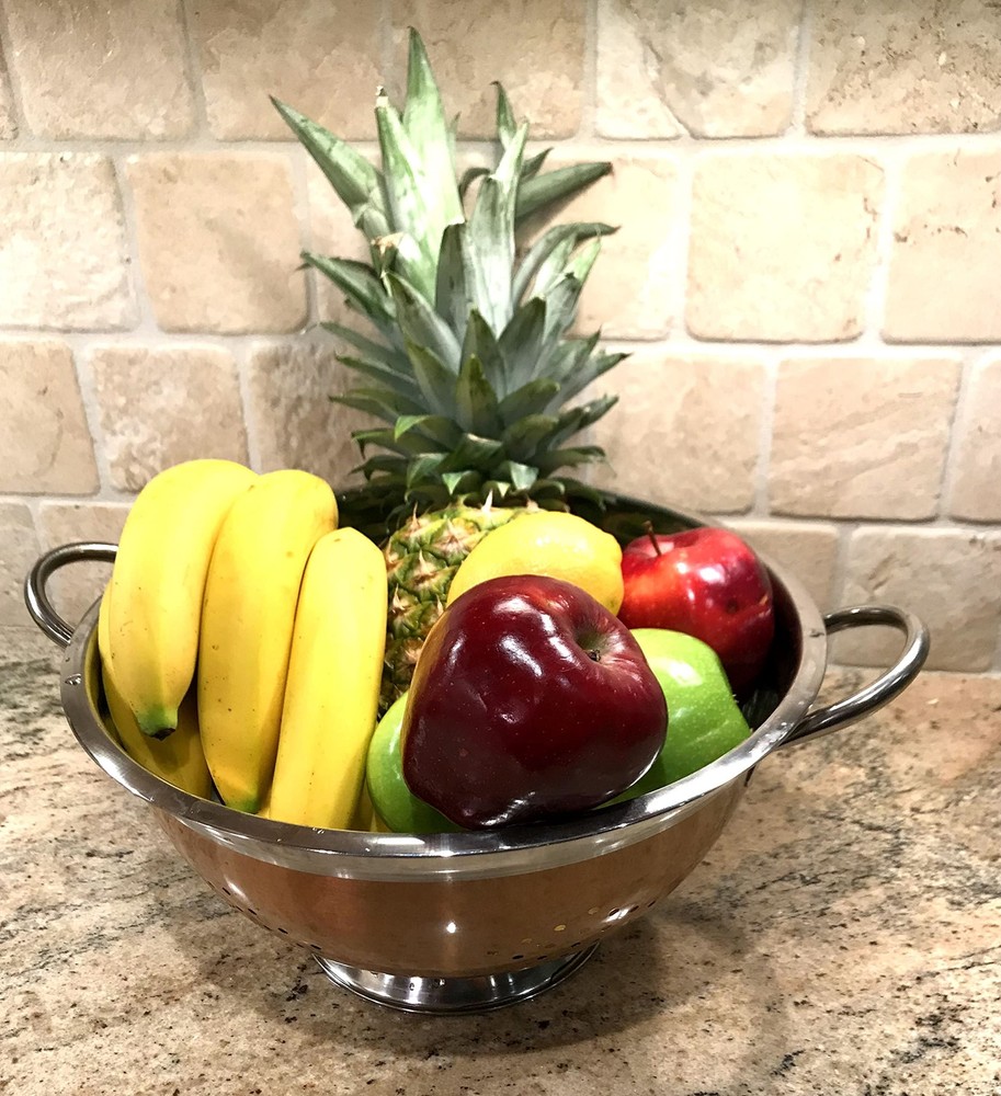 5 quart Stainless Steel Colander-Red Multicolor
