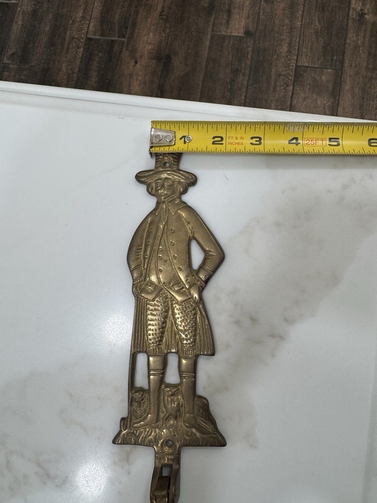 Brass Colonial Man, Cloths Wall Hanger/Hook/Bracket