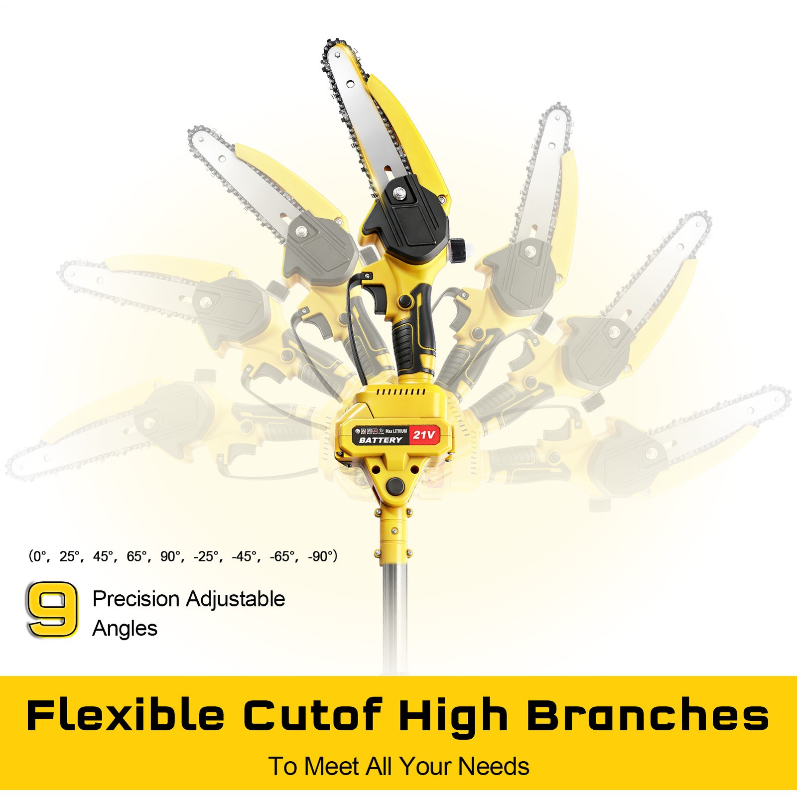 Telescoping High Pole Chainsaw Pruning Electric Pruner Garden Tree Branch Saw