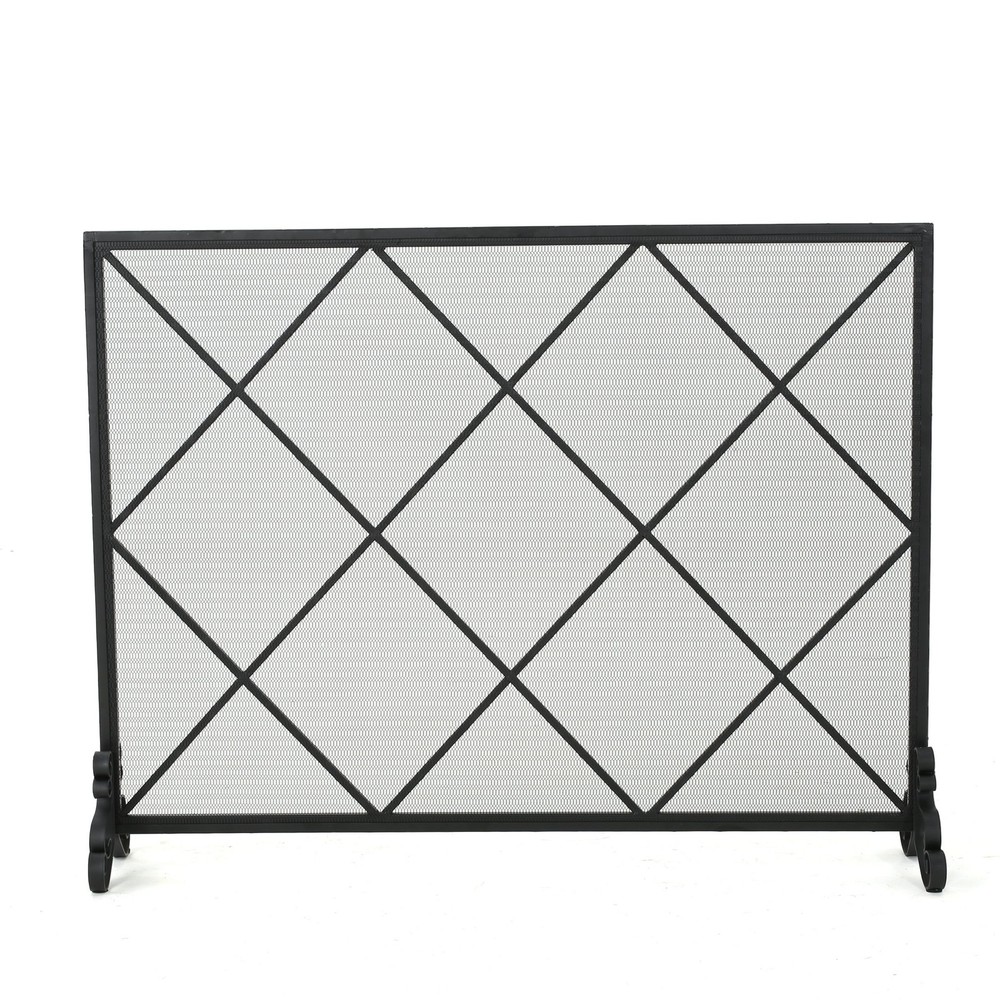 Christopher Knight Home Howell Single Panel Iron Fireplace Screen, Black