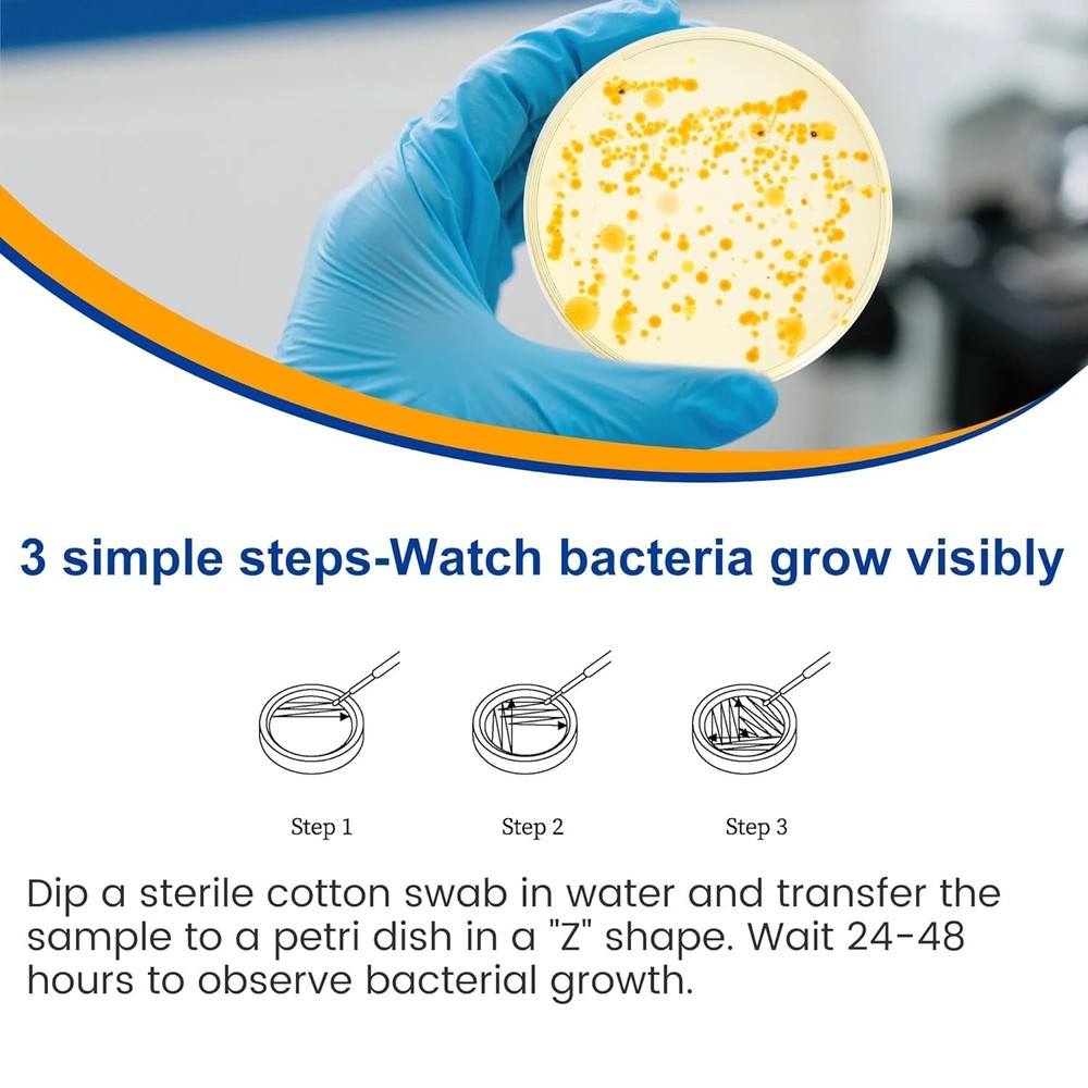 Bacteria Kit for Water 12 Tests Detect E.coli Coliform & All Bacteria DIY Ho...