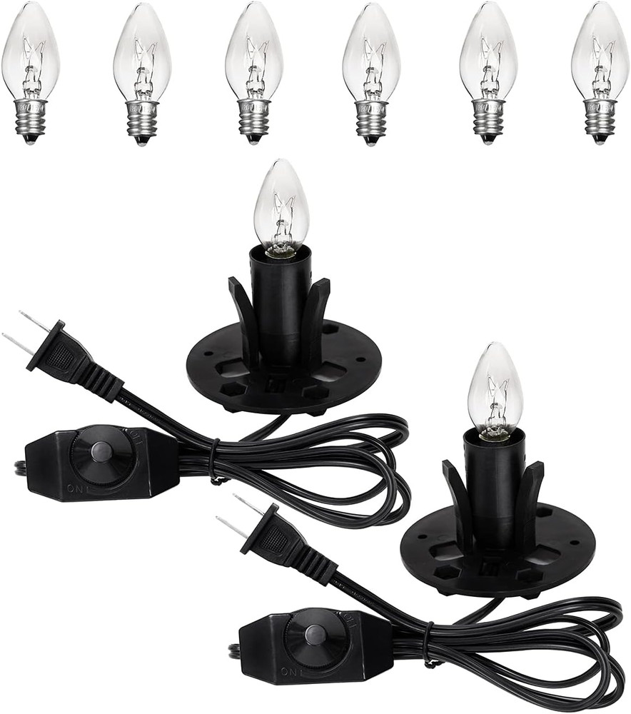 Himalayan Salt Lamp Cord Replacement with Dimmer Switch(2-Pack) and E12 Halogen