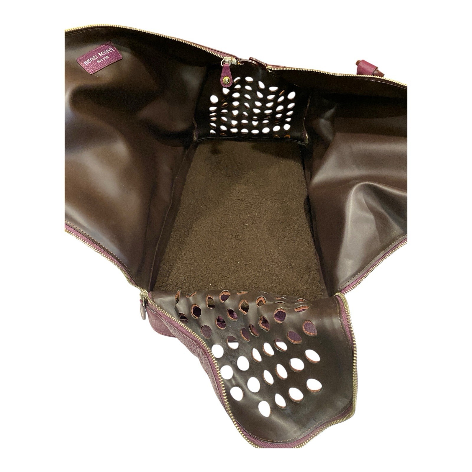 Henri Bendel Iconic Stripe Pet Carrier Dog Bag 5th Ave NY Travel Designer RARE!