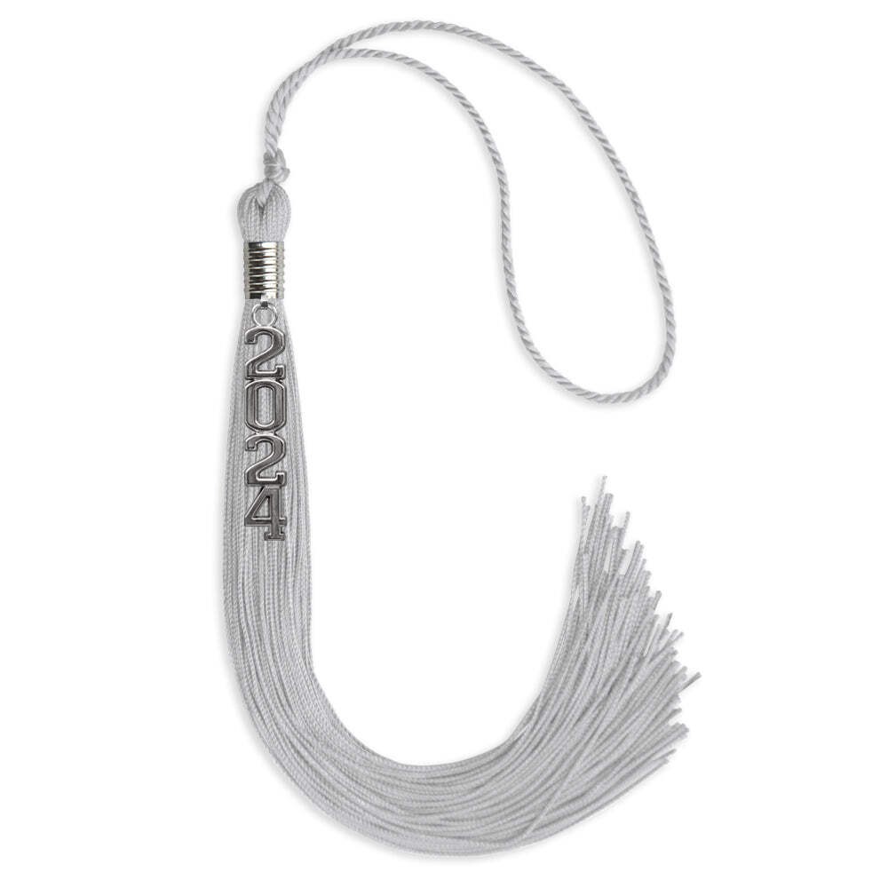 Endea Graduation Silver Tassel With Silver Stacked Date Drop