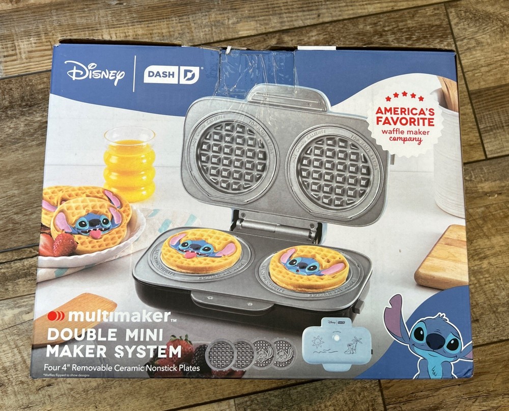 Disney Dash Stitch MultiMaker Double Waffle Maker System Stitch New