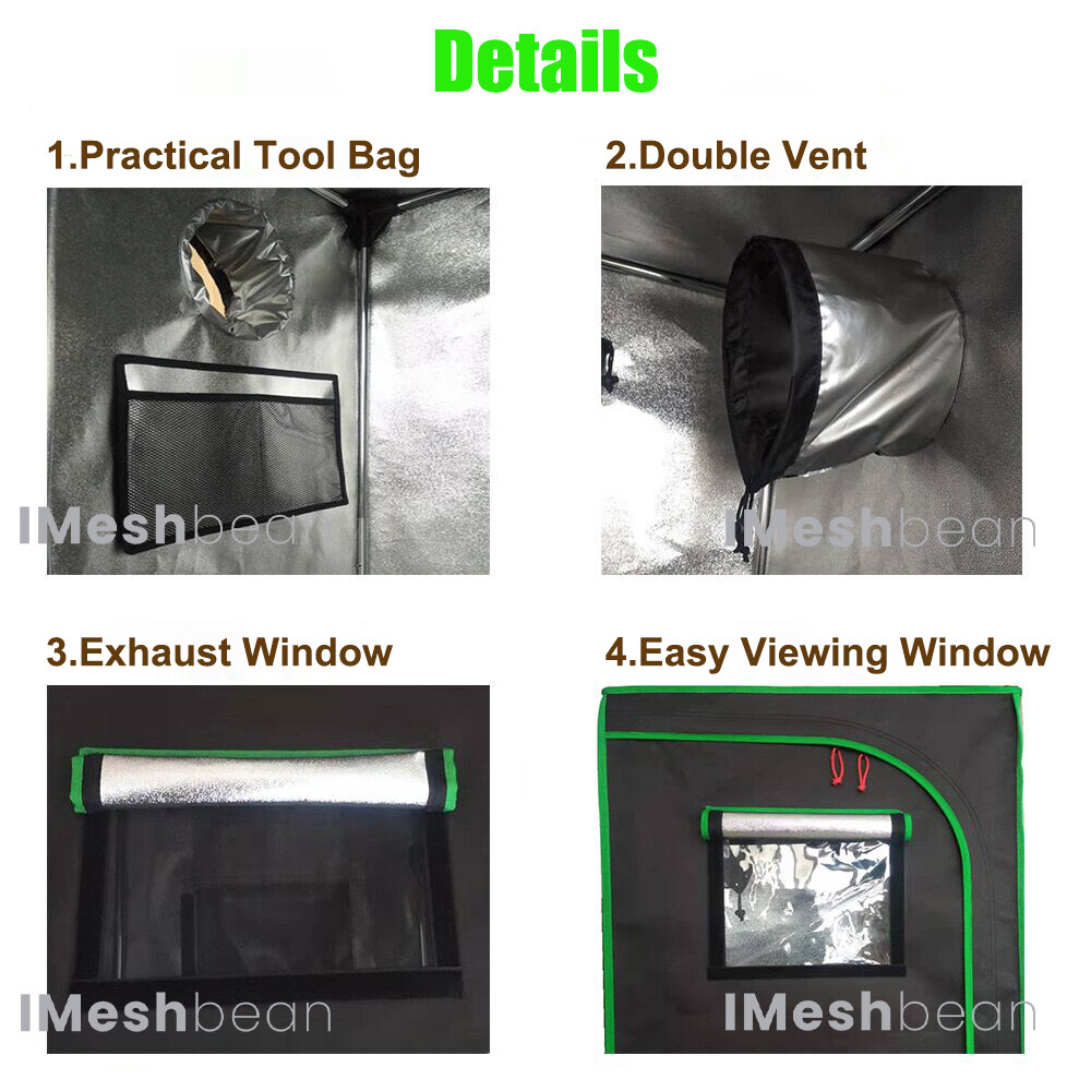 Complete Grow Tent Kit w/LED Full Spectrum Grow Light+Air Filter Kit+Duct Fan