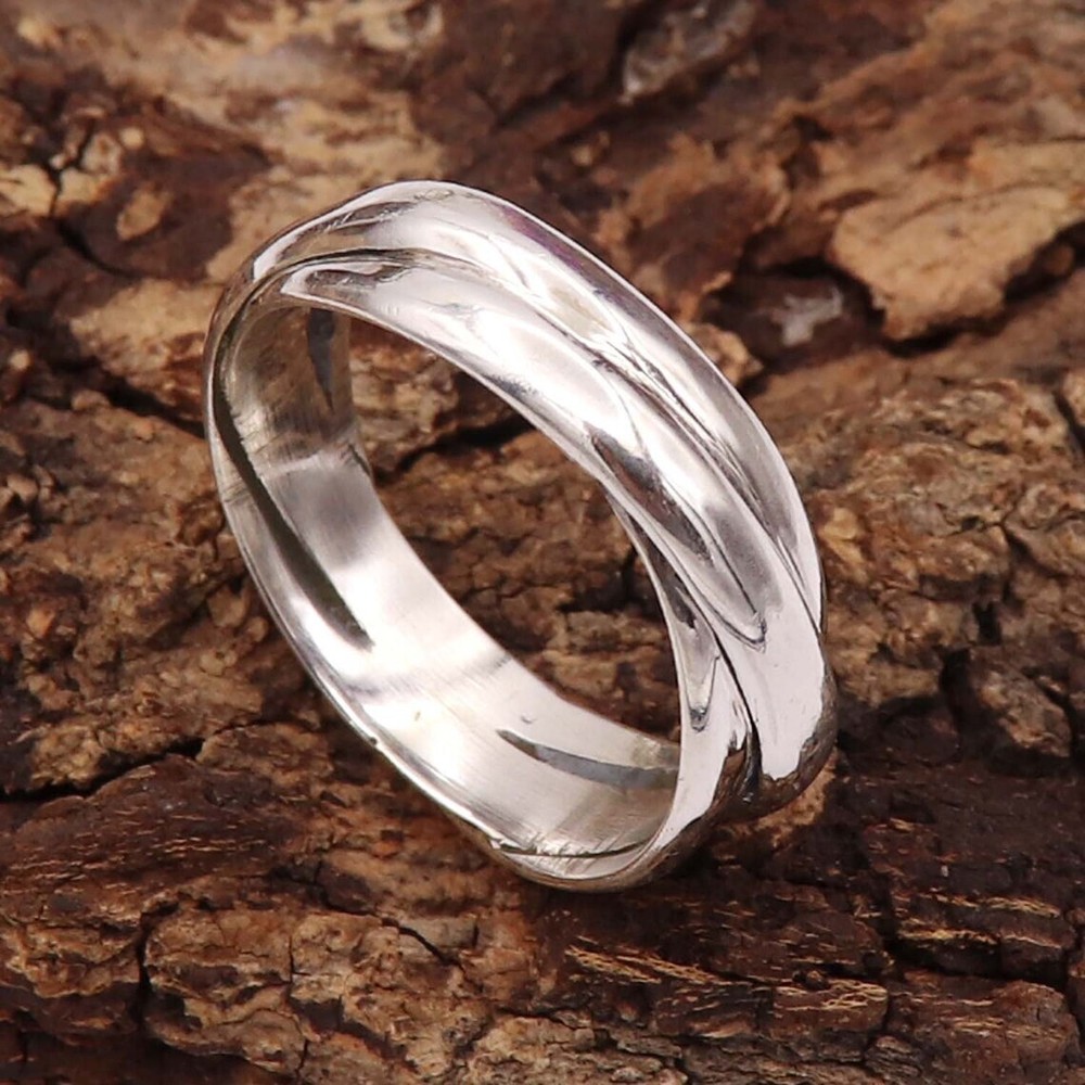 Solid 925 Sterling Silver Band Ring Wrap Statement Handmade Ring All Size