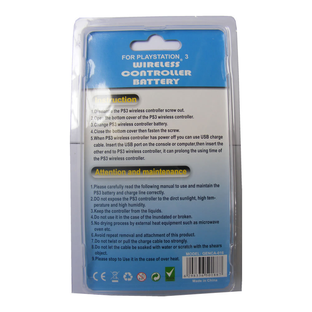 2pcs Battery for Sony PlayStation 3 PS3 Sixaxis Wireless DualShock Controller