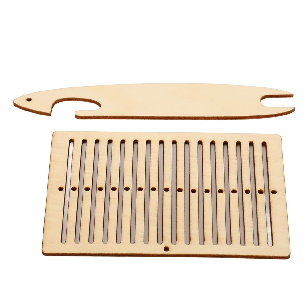 Wooden Weaving Kit with Heddle & Shuttle Backstrap Tools for Beginners Home Craf