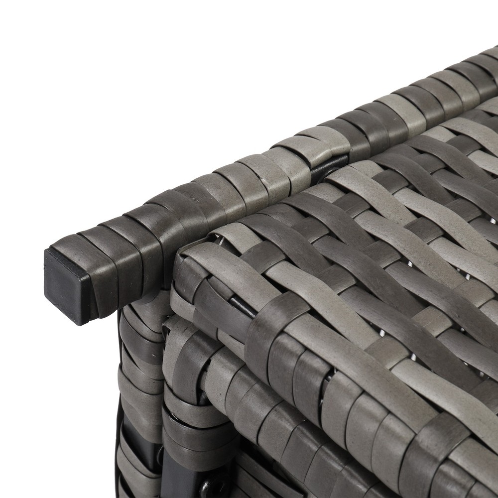 Iron Frame Can Accommodate Gray Gradient Footstool Locker Rattan Locker