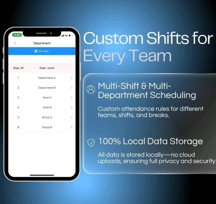 Tymelix App-Based Time Clock Fingerprint Attendance, Small Business iOS Android
