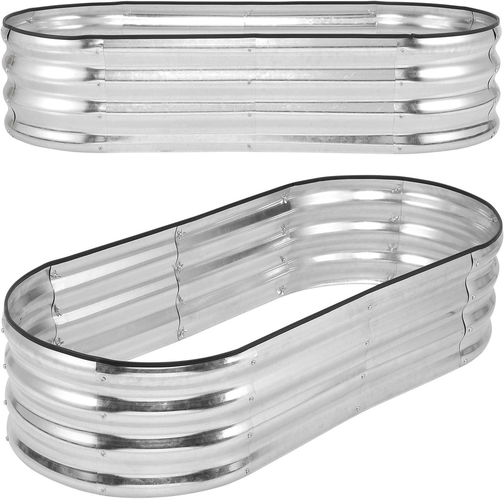 GRAVEE 2 Pack Galvanized Raised Garden Bed 4.5x2x1ft Planter Boxes Vegetables