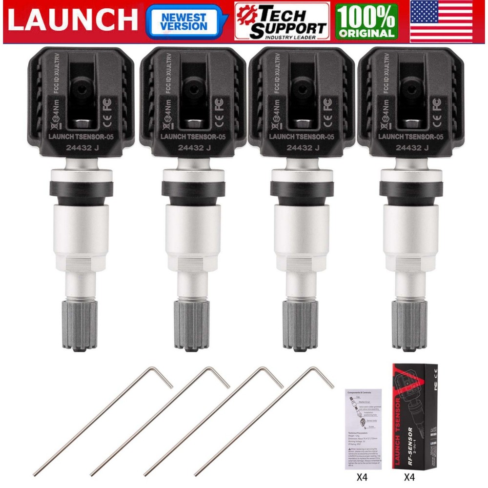 4x LAUNCH LTR-05 RF Sensor Universal 315/433MHz Tire Pressure TPMS Programmable