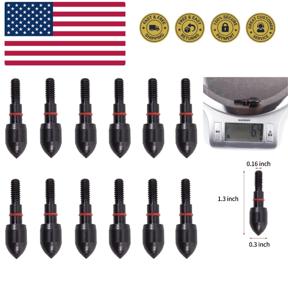 High Precision Archery Field Points - 12 Durable Alloy Tips for Crossbows & Bows