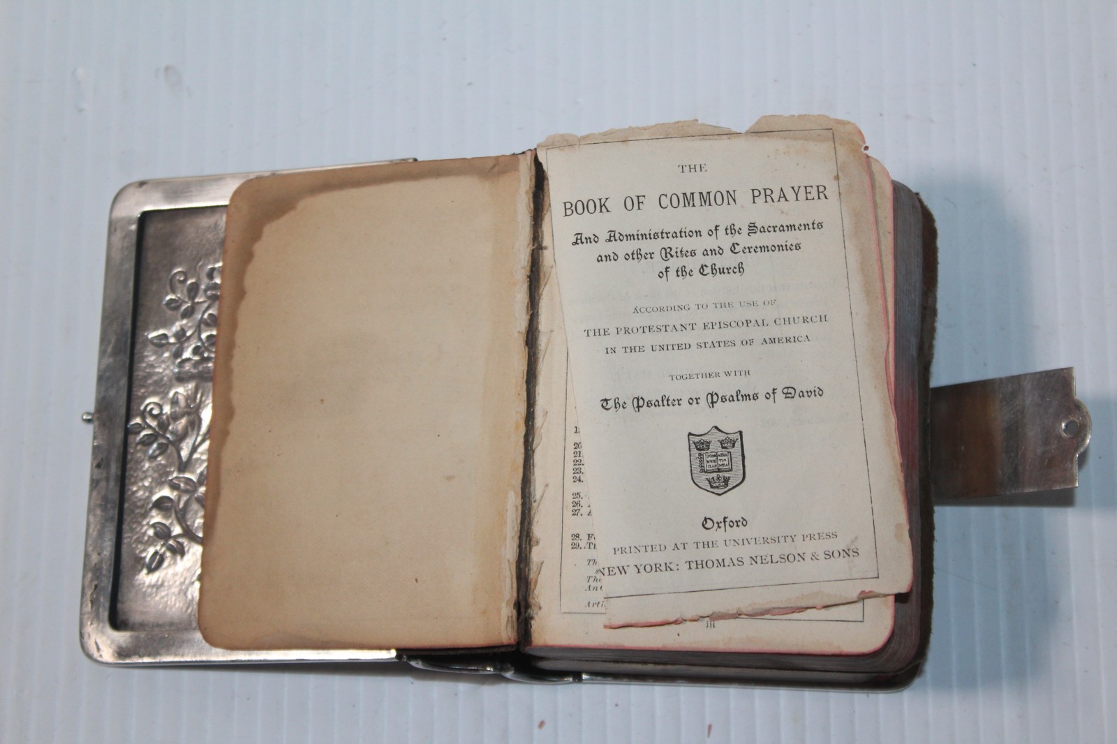 Vtg Sterling Silver .925 Cover Book Of Common Prayer 1892 & Hymns