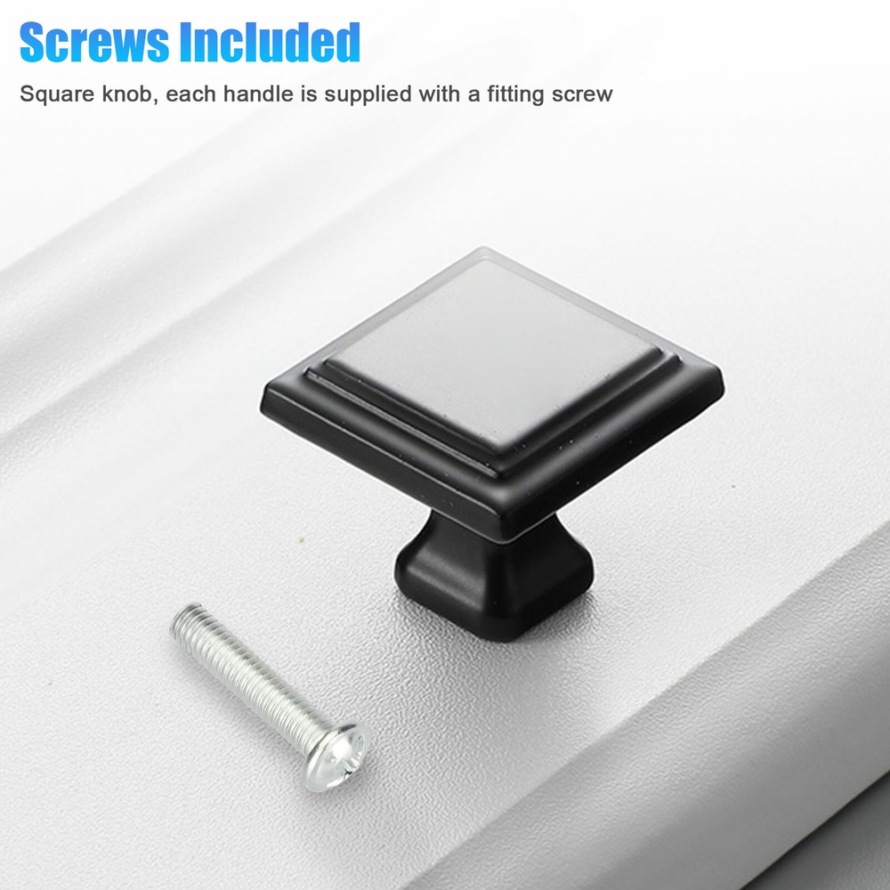 20 Pack Door Knobs Cabinet Furniture Handle Cupboard Drawer Kitchen Square Pull