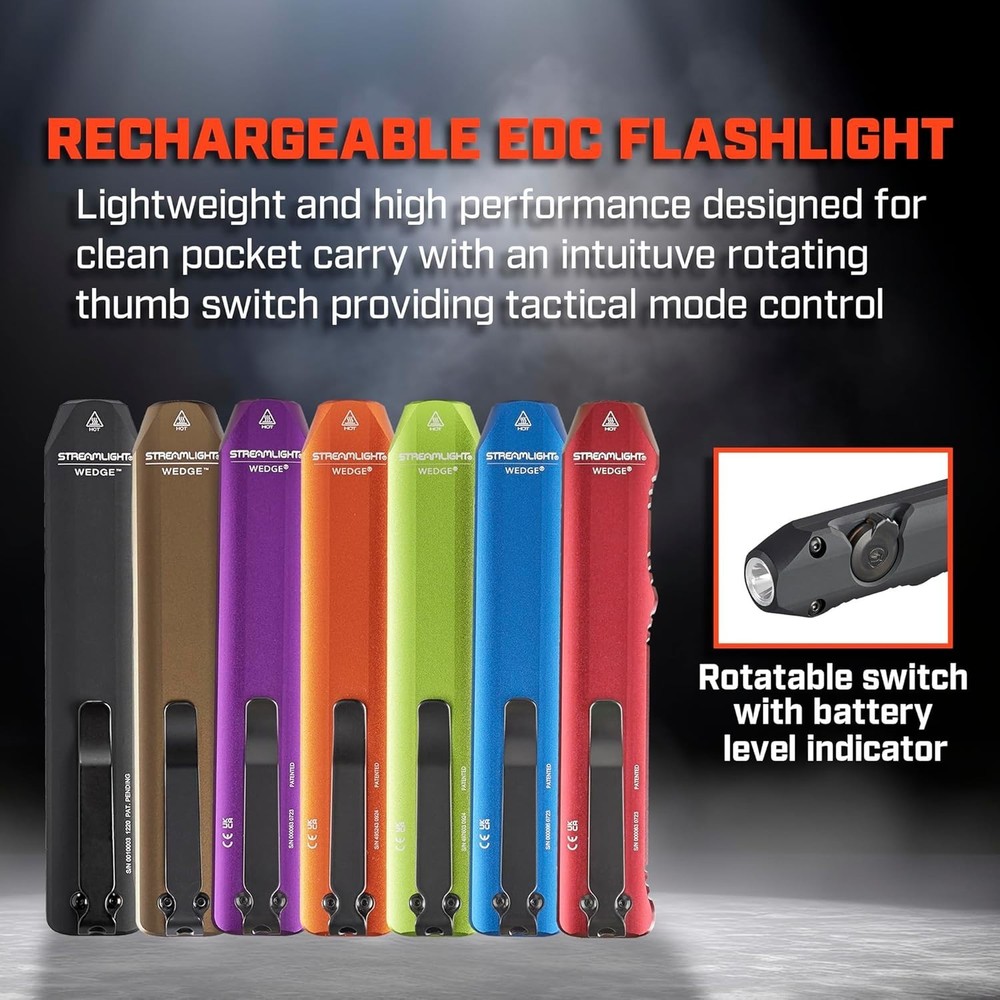 Rechargeable Everyday Carry Flashlight with Adjustable Light Modes & USB-C Cable