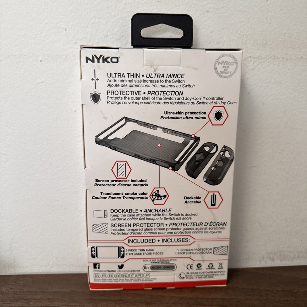 Nyko Thin Case Dockable Protective Case Kit for Switch (Black)