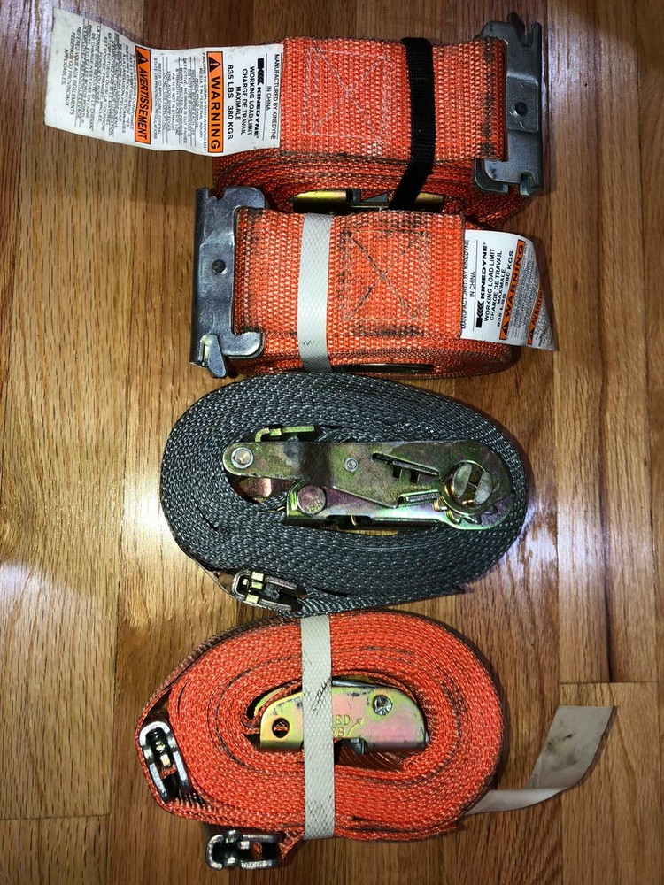 4 -Trailer Strap with Flat Hook Truck Trailer Tie Load