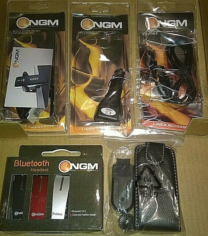 NGM KIT BLUETOOTH HEADSET + USB CABLE + CAR CHARGER + WEBCAM SUPPORT + CASE