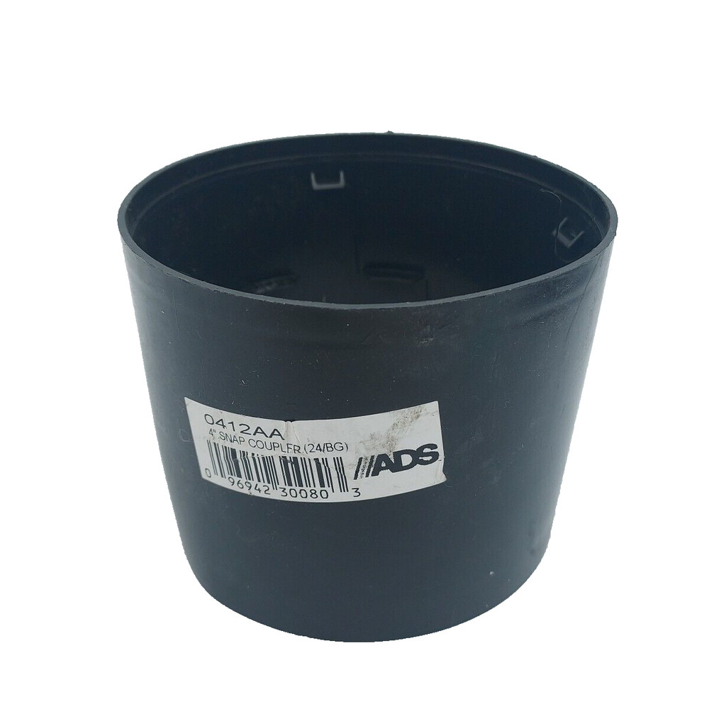 ADS 0412AA Polyethylene Black External Snap Coupling 4 Dia. x 4.5 L in.