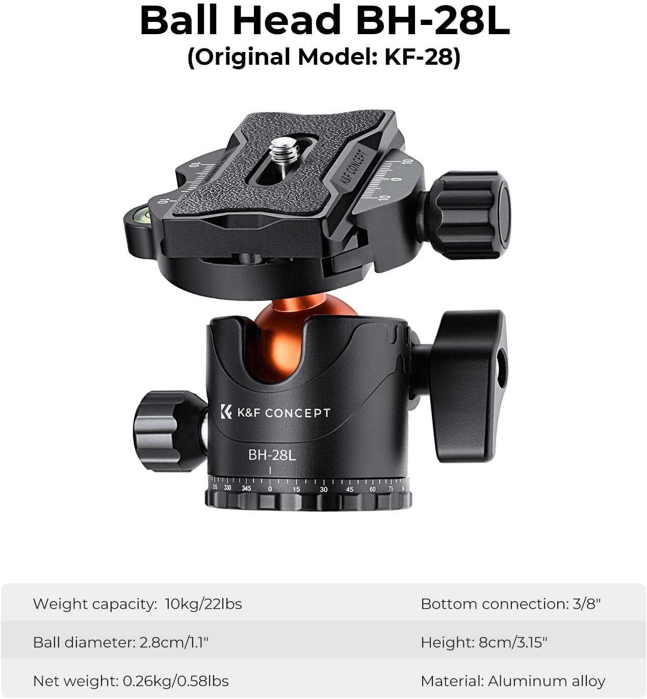 K&F Concept 90 inch Camera Tripods Reversible Detachable Monopod Horizontal 360°