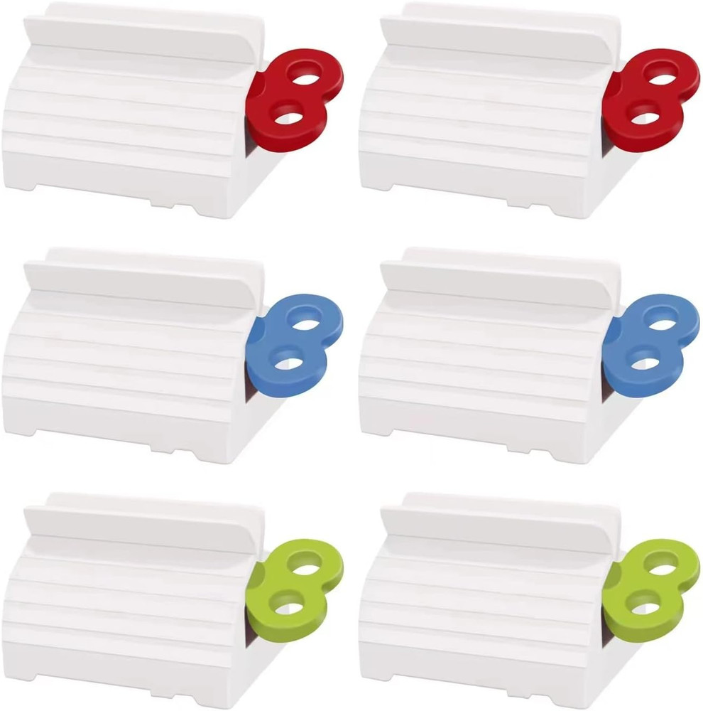 6Pack Toothpaste Squeezer Rollers Tube Clip Holder Stand Winder Dispenser