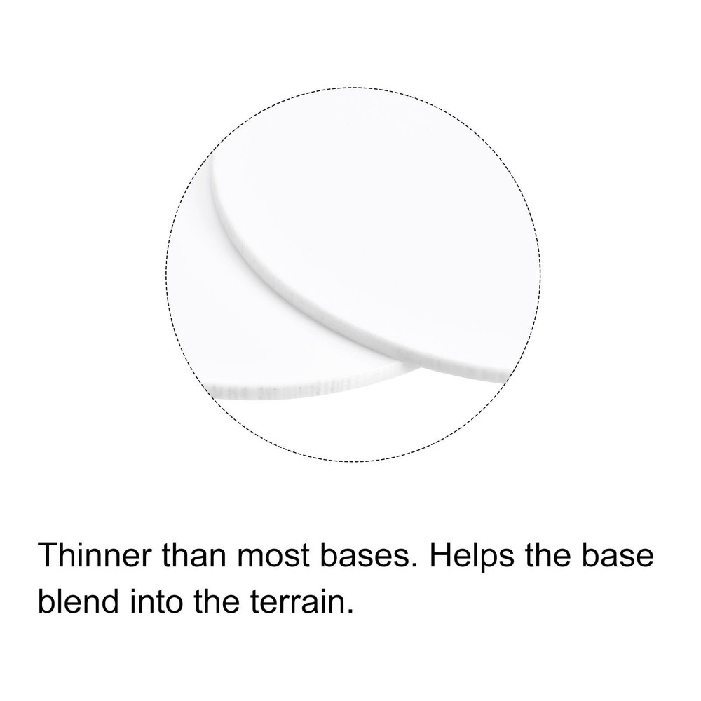 20pcs 20MM Round Miniature Model Bases, 2MM Thick Circular Base, White