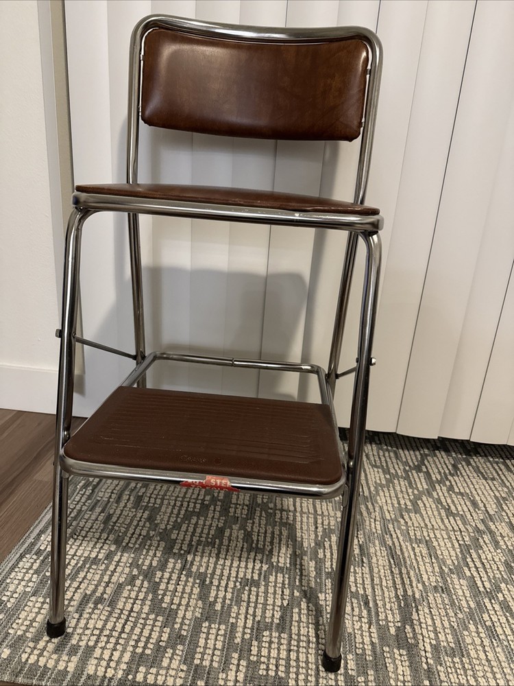 Cosco Vintage Brown Two Step Stool Chair