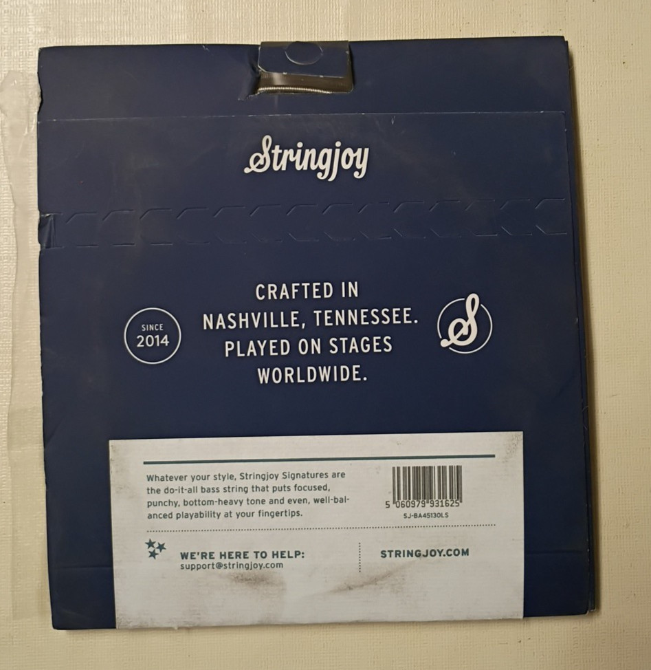 Stringjoy Long Scale Light Nickel Wound 5 String Bass Strings - 45-125