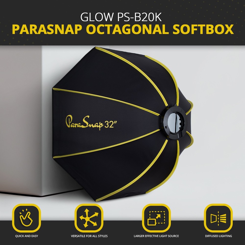 Glow PS-B32K ParaSnap Octagonal Softbox (32") for Round Head Flashes