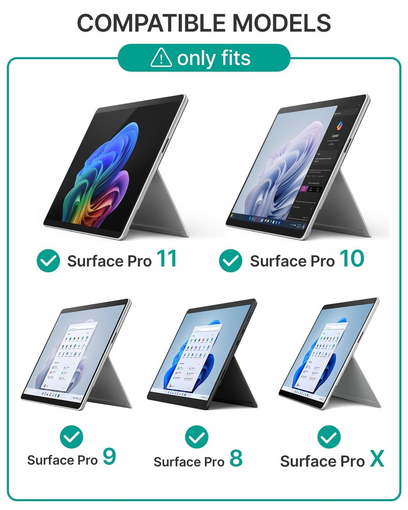 typecase Surface Pro 9 Keyboard, for 11/10/9/8/X, Matte Black