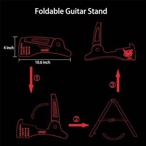Guitar Stand Universal Folding A-Frame Non-Slip Tripod Strong Holder for
