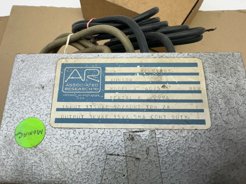 Associated Research 3KV AC 5MA Hypot Volt Meter Voltmeter 4025 Untested