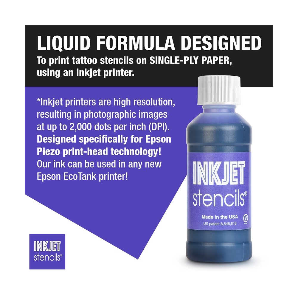 Refill Stencil Ink Compatible for Stencils Printer Ink (Violet, 4-Oz Bottle)