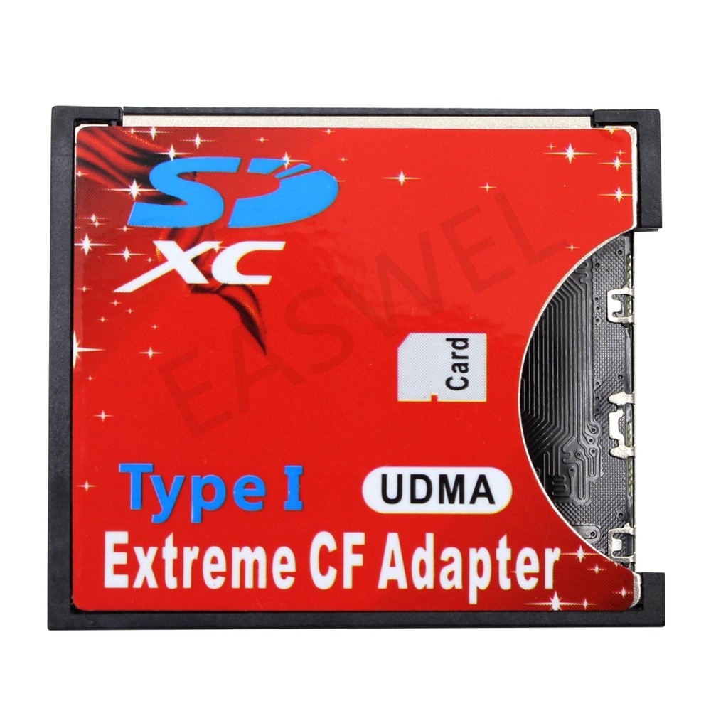 Speed SDXC SDHC SD to CF Compact Flash Memory Card Reader Adapter Type I High