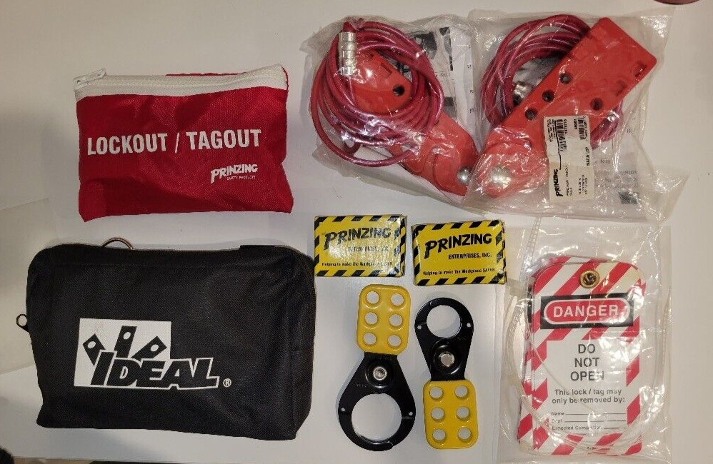 IDEAL 44-970 Basic Lockout Tagout Kit / Brady Prinzing Kit & Assorted Devices