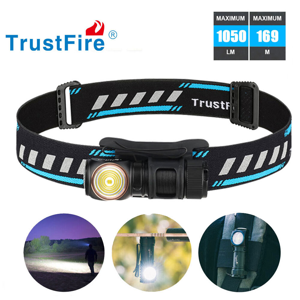 TrustFire MT16 1050Lumen. W/ Rechargeable Headlamp Headlight Magnet Flashlight