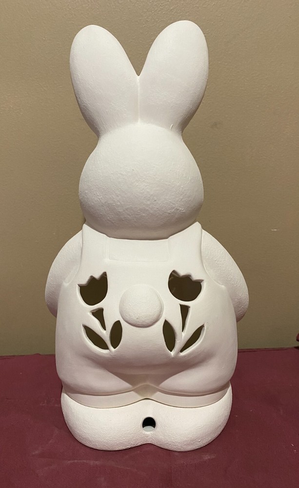 Large Bunny Light Up 13" T Easter Spring Rabbit Ceramic Bisque Ready to Paint