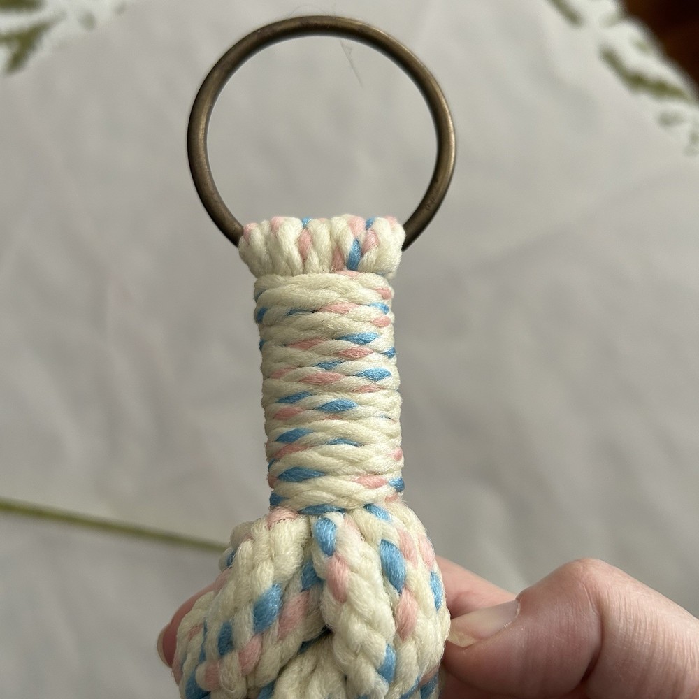 White Pink Blue Macrame Plant Hanger Holder Ceramic Bear Squirrel Hippo Monkey